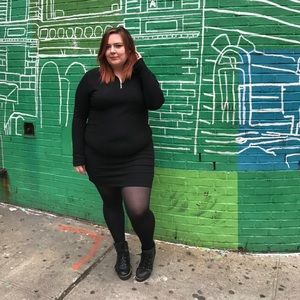 Asos Zipper Black Dress